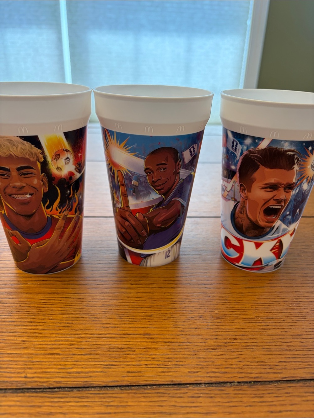 McDonald's Multi-Color Soccer Player Collector Cups – Trio